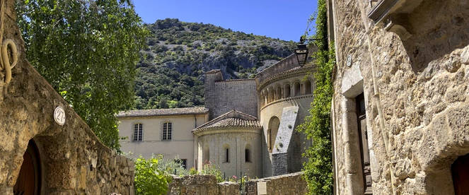 alley during an excursion to the village of Saint Guilhem le desert