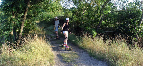 Unusual activity with electric longboard at Pic Saint Loup