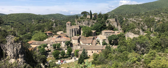 view on the village of moureze and the cirque de moureze during the excursion to saint guilhem le desert