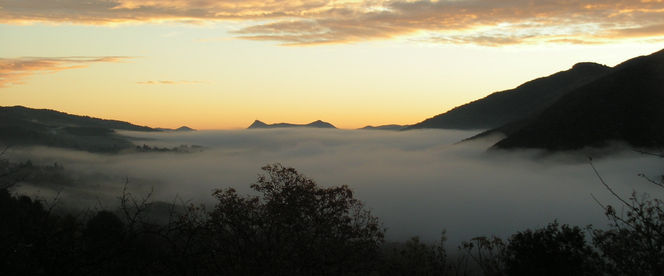 coucher de soleil dans le massif du caroux